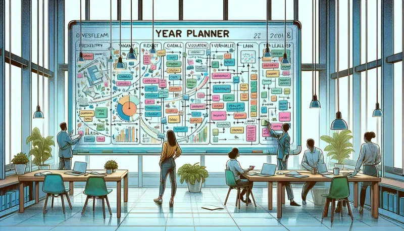 Een jaar vol overzicht en flexibiliteit met een whiteboard jaarplanner
